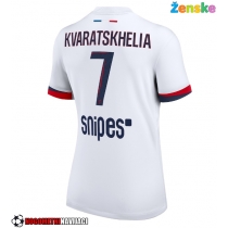 Ženske Nogometnih dresov Paris Saint-Germain Khvicha Kvaratskhelia #7 Gostujoči 2025-26 Kratki rokavi